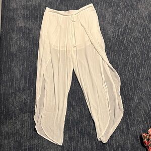 Elegant White Sheer Women's Pants